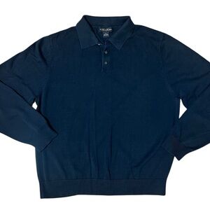 Brook Brothers 100% Cotton Sweater Men's NavyVintage Long Sleeve XL